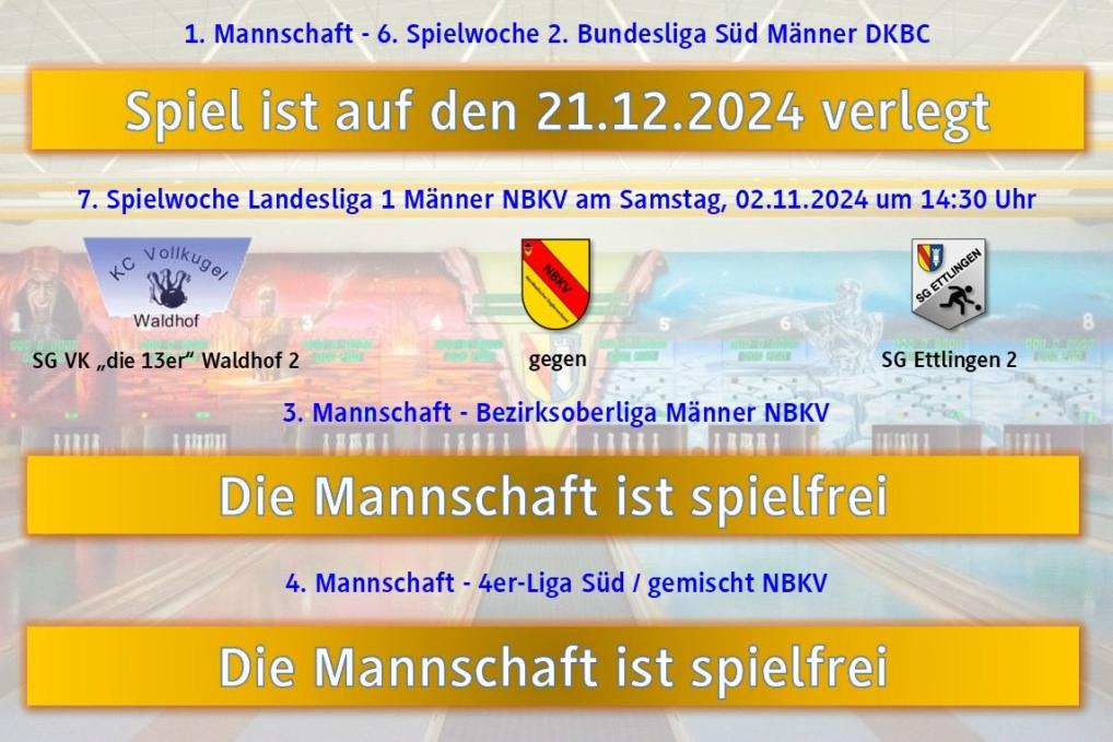 Vorschau zur Spielwoche 28.10.-03.11.2024